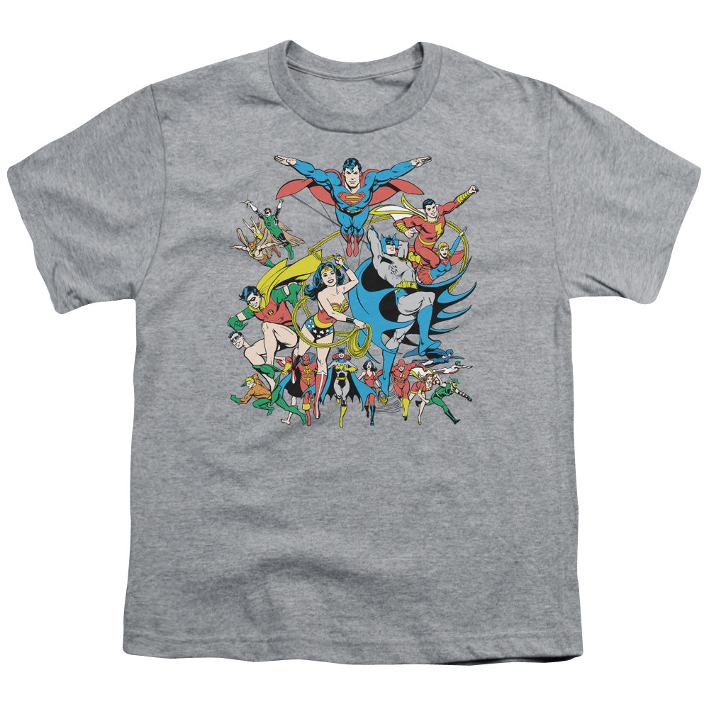 Justice League - Youth Kids T-Shirt (Ages 7+) - Short Sleeve Youth T Shirt - Assemble - Officially Licensed - S M L XL