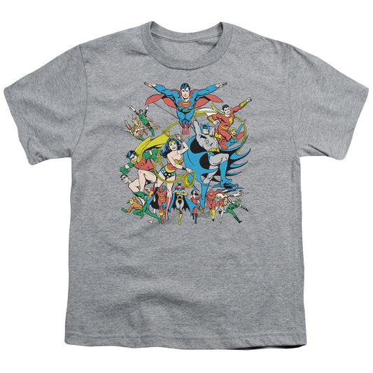 Justice League - Youth Kids T-Shirt (Ages 7+) - Short Sleeve Youth T Shirt - Assemble - Officially Licensed - S M L XL