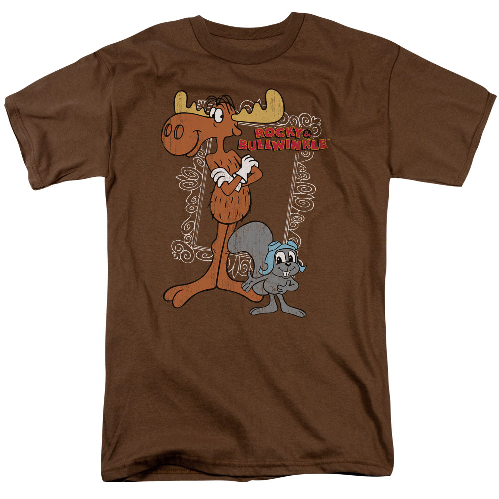 Rocky and Bullwinkle™ Vintage Shirt - Officially Licensed- Adult Unisex Short Sleeve T-Shirt - Best Chums
