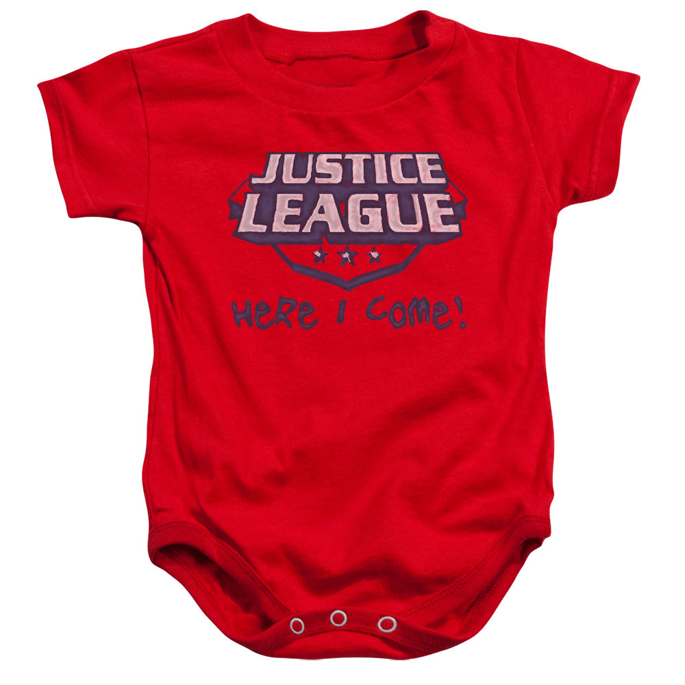 Justice League Of America™ Baby Onesie© - Officially Licensed - Here I Come - Infant Snapsuit, Baby Shower Gift, Baby Bodysuit, Girl, Boy