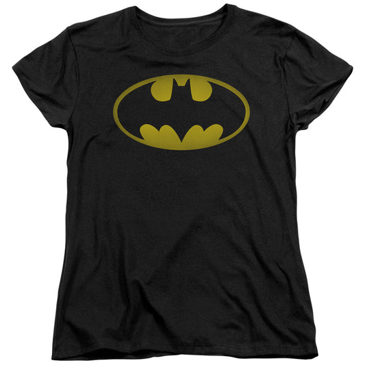 Batman - Washed Bat Logo Short Sleeve Women's Tee - Forces Of Mankind