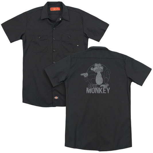 Family Guy - Evil Monkey - Adult Short Sleeve Work Shirt - Dickies Brand