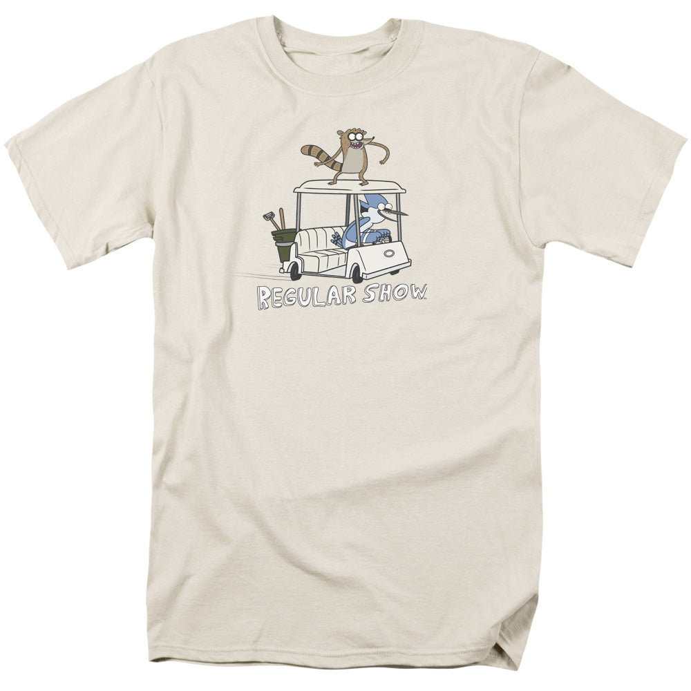 Regular Show™ Shirt - Officially Licensed - Adult Unisex Short Sleeve T-Shirt - Cartoon Network, Mordecai, Rigby - Golf Cart