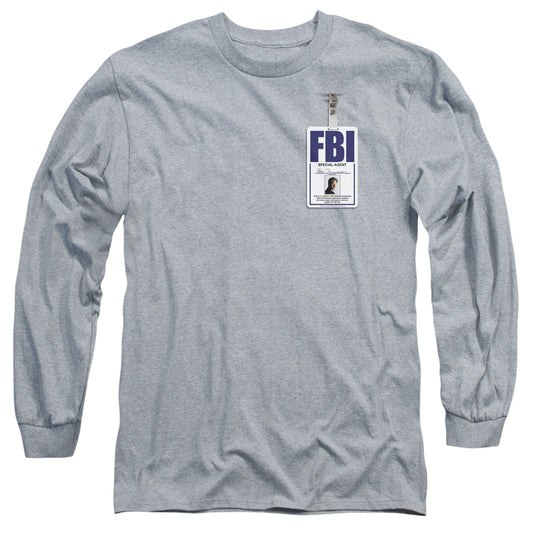 The X-Files - Mulder Badge Long Sleeve Adult  T-Shirt - Fox Mulder, Dana Scully, Xfiles Tshirt, Aliens, Tv Series, Truth Is Out There, Gift, Movie