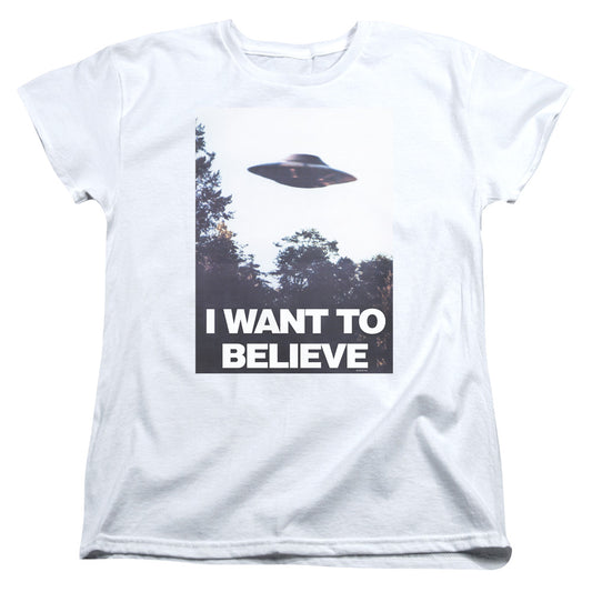 The X-Files - Women's Tee - Women's Short Sleeve T-Shirt Tee - Believe Poster - Officially Licensed