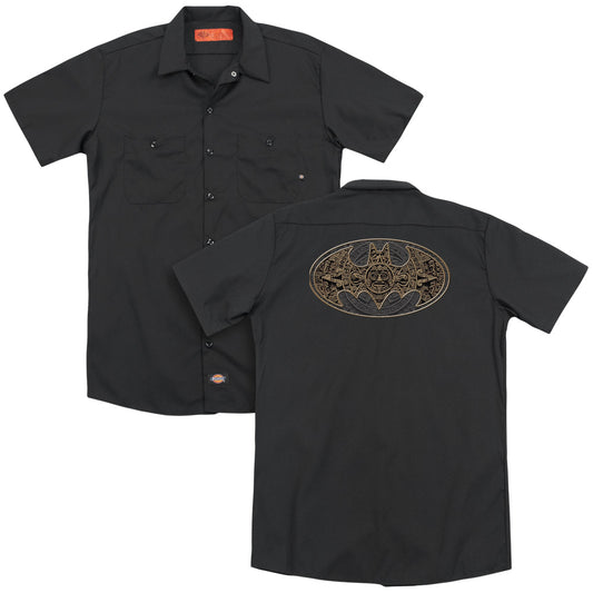 Batman - Aztec Bat Logo (Back Print) Adult Work Shirt - Forces Of Mankind