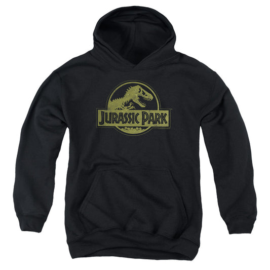 Jurassic Park - Distressed Logo Youth Pull Over Hoodie - Forces Of Mankind