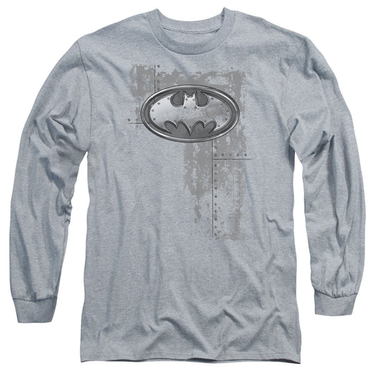 Batman - Rivited Metal Logo Long Sleeve Adult 18/1 - Forces Of Mankind