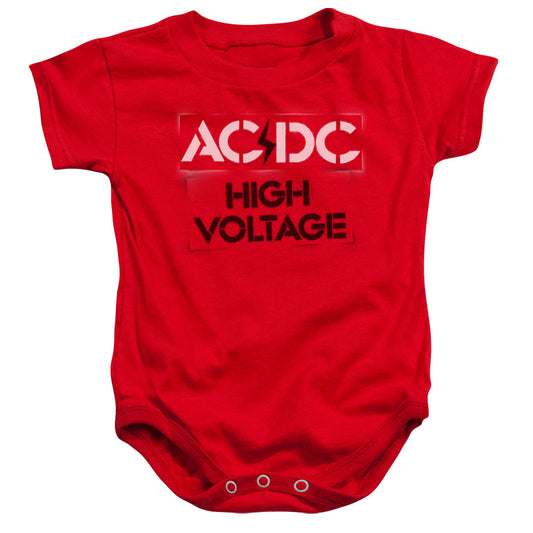 Acdc - High Voltage Stencil Baby Onesie, Baby Bodysuit, Infant Snapsuit, Rock And Roll, Highway To Hell - Forces Of Mankind