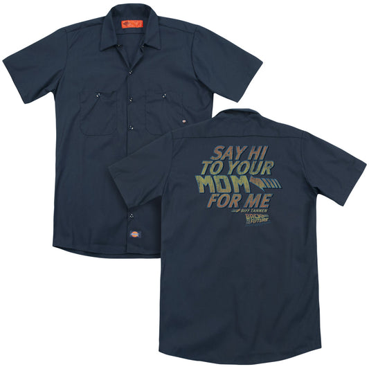 Back To The Future - Say Hi (Back Print) Adult Work Shirt - Forces Of Mankind