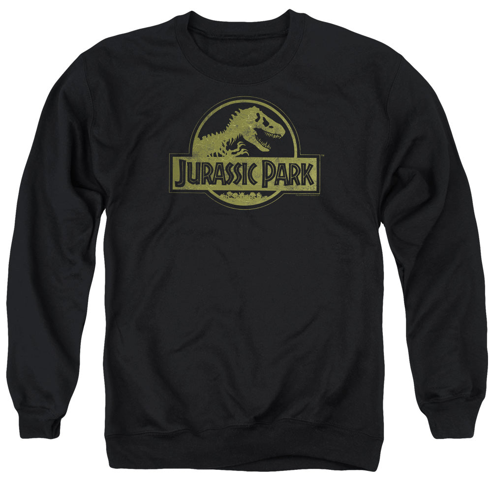 Jurassic Park - Distressed Logo Adult Crewneck Sweatshirt - Forces Of Mankind