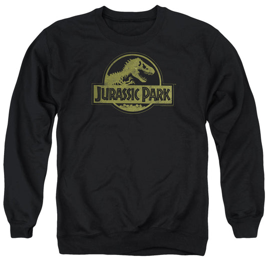 Jurassic Park - Distressed Logo Adult Crewneck Sweatshirt - Forces Of Mankind