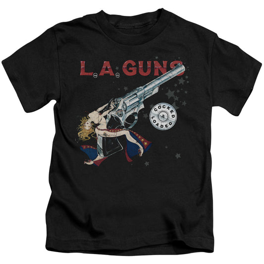 L.A. Guns™ Kids Shirt (Ages 4-7) - Officially Licensed - Cocked And Loaded - Juvenile Short Sleeve T-Shirt - Size 4 5 6 7