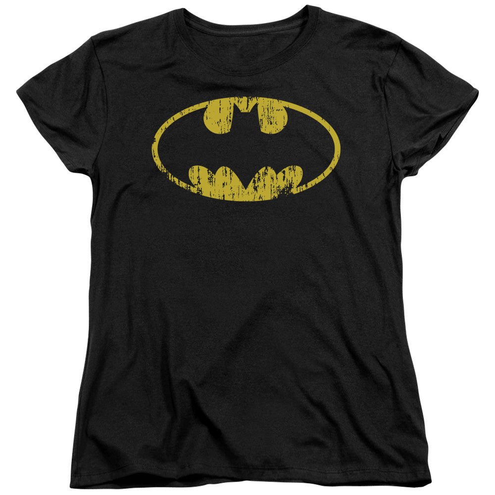 Batman - Classic Logo Distressed Short Sleeve Women's Tee - Forces Of Mankind