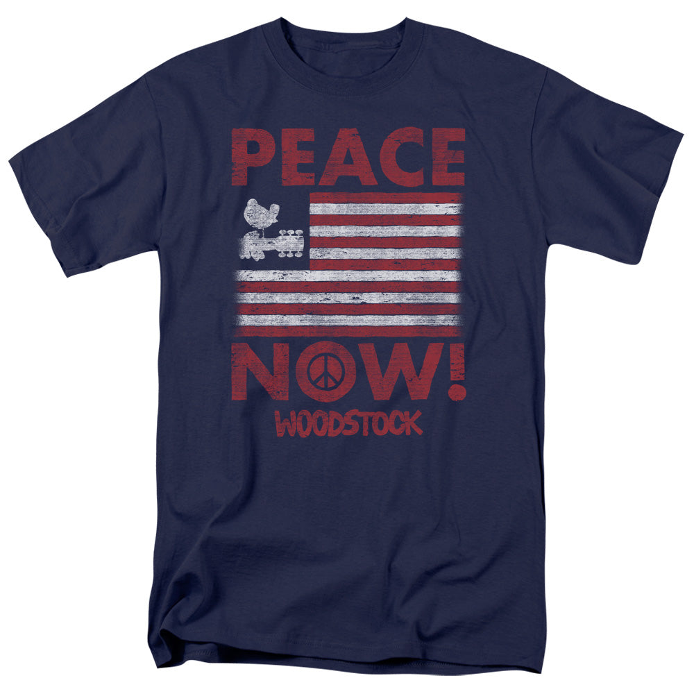 Woodstock™ Music Festival Shirt - Officially Licensed - 3 Days Of Music And Peace - Peace Now - Adult Unisex Short Sleeve T-Shirt