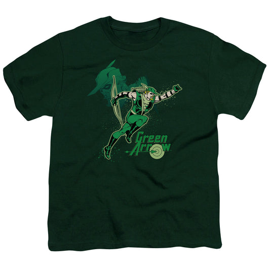 Green Arrow - Youth Kids T-Shirt (Ages 7+) - Short Sleeve Youth T Shirt - In Action - Officially Licensed - S M L XL