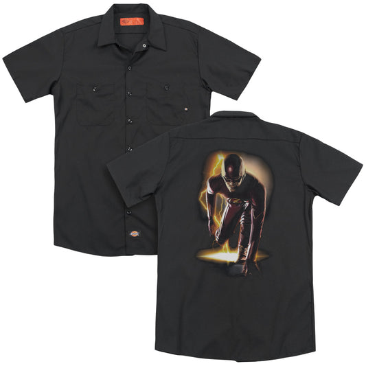 The Flash™ - Adult Unisex Work Shirt - Ready - Dickies Brand - Button Up Down Shirt - Officially Licensed - Lightning, Star Labs