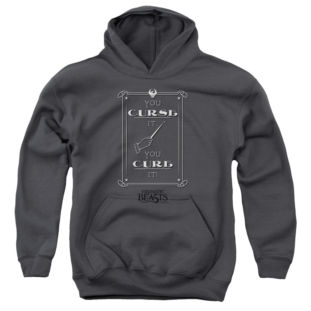 Fantastic Beasts - Curse It Youth Pull Over Hoodie - Forces Of Mankind