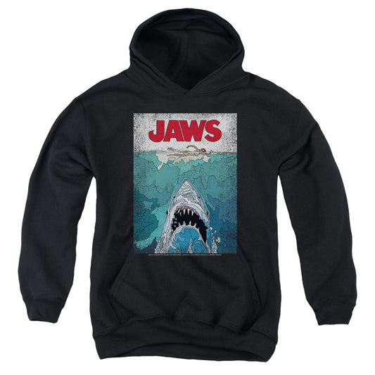 Jaws™ - Youth Kids Hoodie (Ages 7+) - Pull Over Youth Hoodie - Lined Poster - Officially Licensed