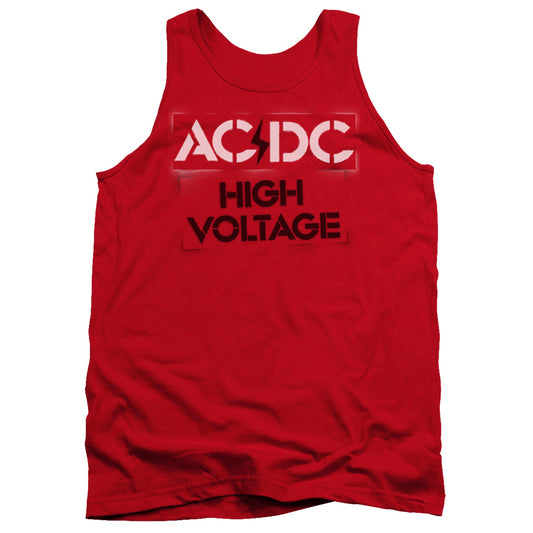 Acdc - High Voltage Stencil Adult Tank - Forces Of Mankind