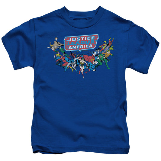 Justice League - Juvenile Kids T-Shirt (Ages 4-7) - Juvenile T Shirt - Here They Come - DC Comics Vintage - Officially Licensed Size 4 5 6 7