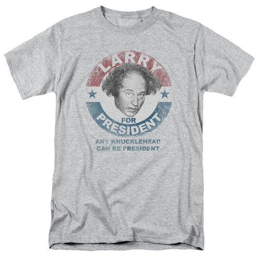 The Three Stooges™ Shirt - Officially Licensed - Larry For President - Adult Unisex Short Sleeve T-Shirt