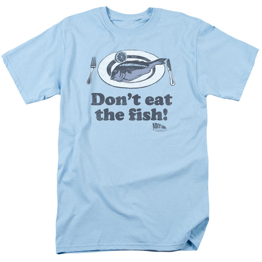 Airplane™ Movie Shirt - Officially Licensed - Adult Unisex Short Sleeve T-Shirt - Don't Eat The Fish
