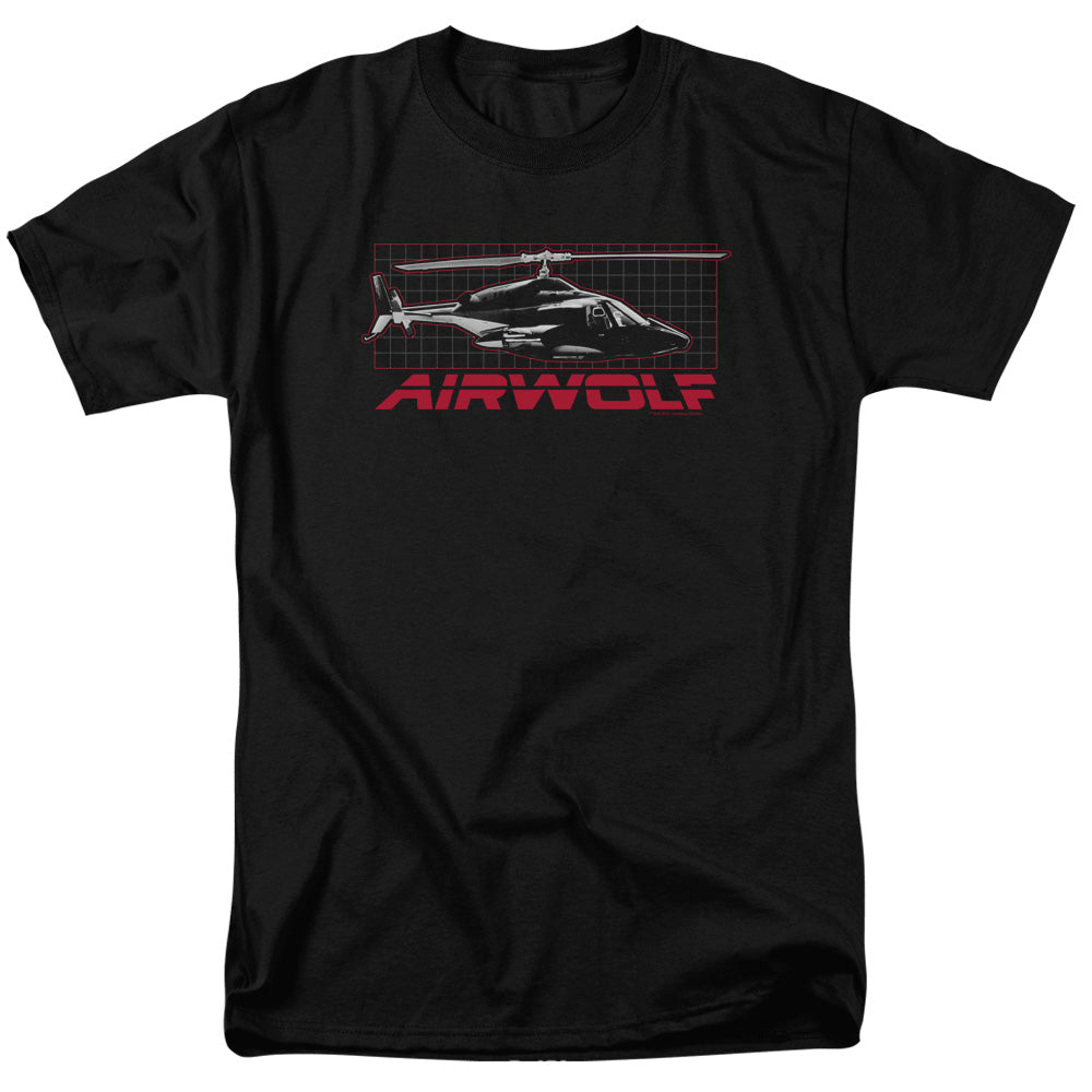 Airwolf™ Shirt - Grid - Vintage TV Shirt - Adult Unisex Short Sleeve T-Shirt - Helicopter - Officially Licensed