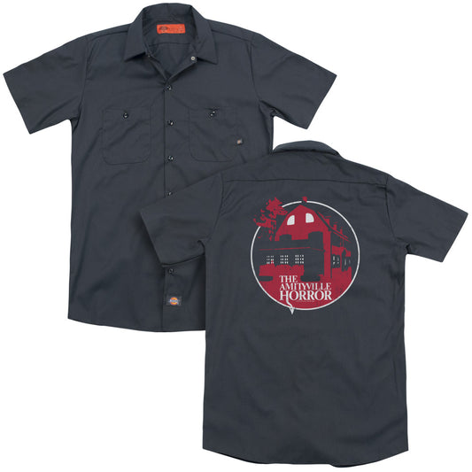 Amityville Horror - Red House(Back Print) Adult Work Shirt - Forces Of Mankind