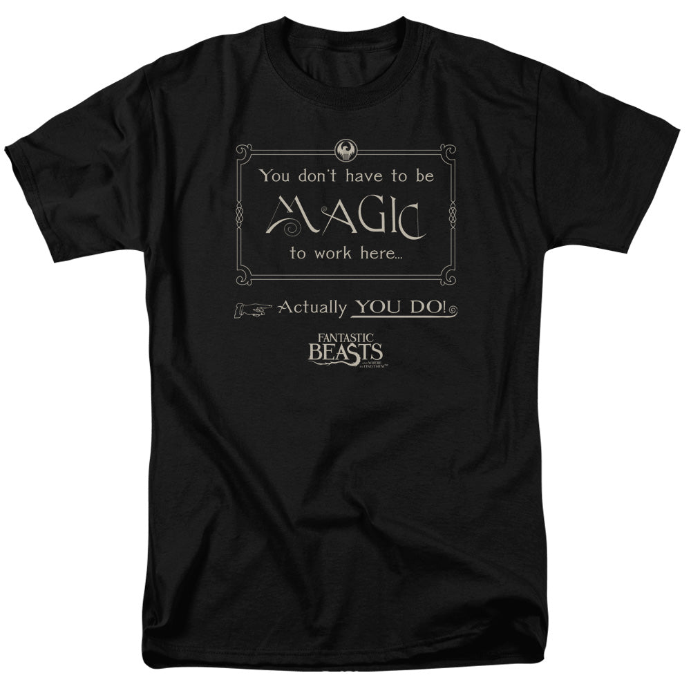 Fantastic Beasts™ Movie Shirt - Officially Licensed - Magic To Work Here - Adult Unisex Short Sleeve T-Shirt