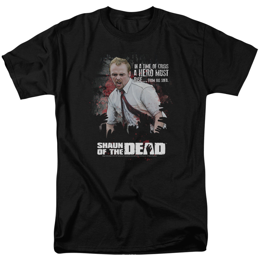Shaun Of The Dead™ Shirt - Hero Must Rise - Officially Licensed - Adult Unisex Short Sleeve T-Shirt