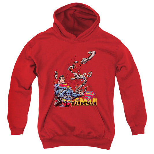 Superman™ Youth Kids Hoodie (Ages 7+) - Officially Licensed - Breaking Chains - Dc Comics - Youth Pull Over Hoodie