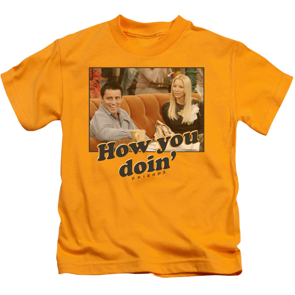 Friends™ - Kids T-Shirt (Ages 4-7) - How You Doin - Officially Licensed - Short Sleeve Juvenile Kids T Shirt - Size 4 5 6 7