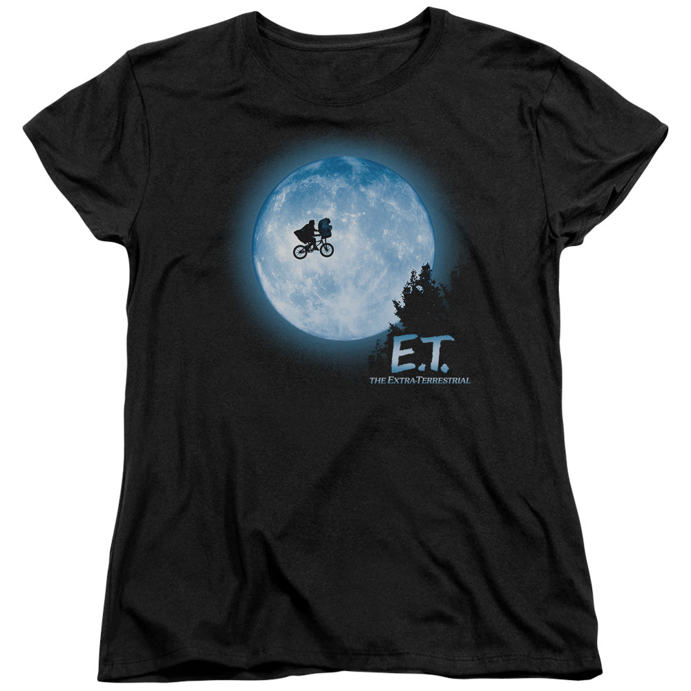 E.T.™ Movie Women's Shirt - Officially Licensed - Moon Scene - Short Sleeve Women's Tee