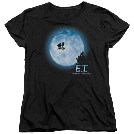 E.T.™ Movie Women's Shirt - Officially Licensed - Moon Scene - Short Sleeve Women's Tee