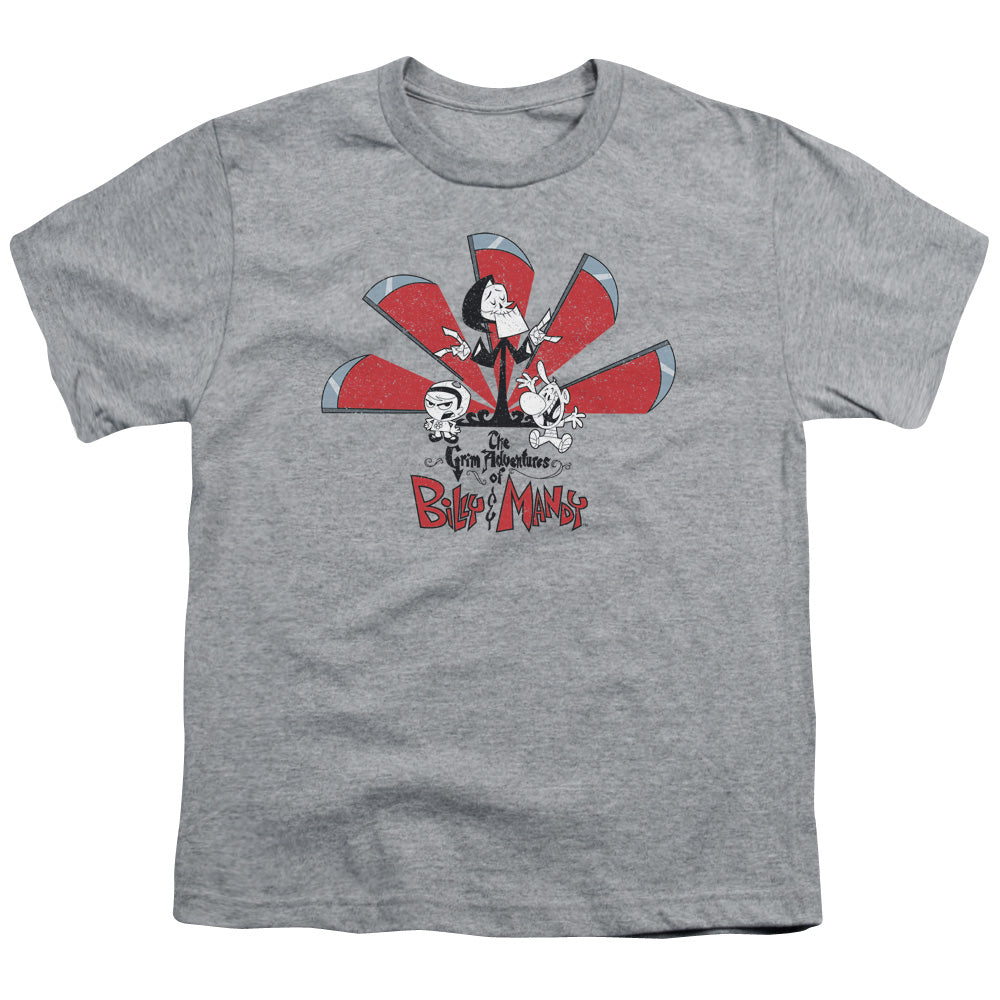 Grim Adventures Of Billy And Mandy - Youth Kids Shirt (Ages 7+) - Short Sleeve Youth T-Shirt - Officially Licensed - Grim Adventures