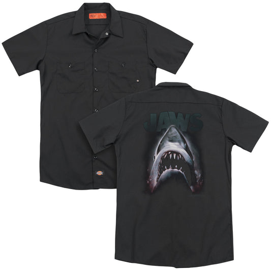 Jaws™ - Adult Unisex Work Shirt - Terror In The Deep - Dickies Brand - Movie Shirt Button Up Down - Officially Licensed