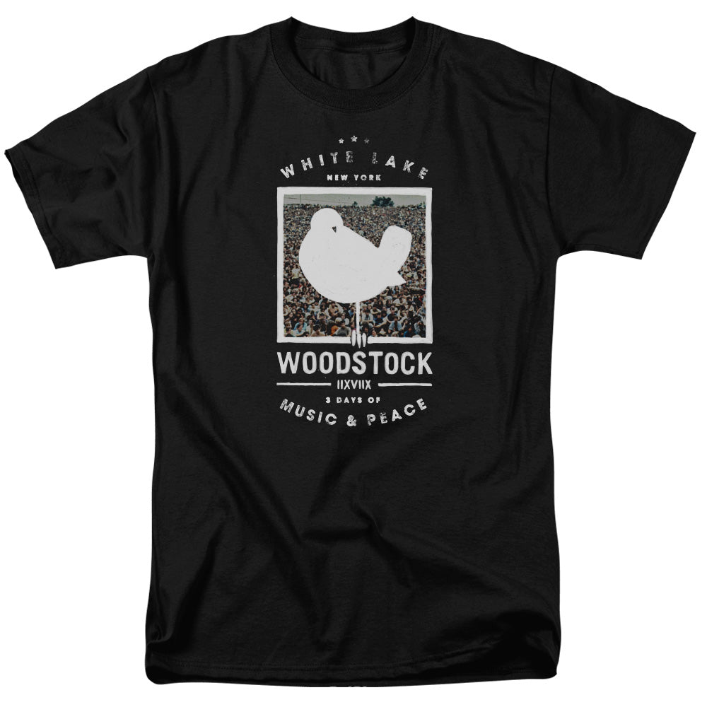 Woodstock™ Music Festival Shirt - Officially Licensed - 3 Days Of Music And Peace - Birds Eye View - Adult Unisex Short Sleeve T-Shirt