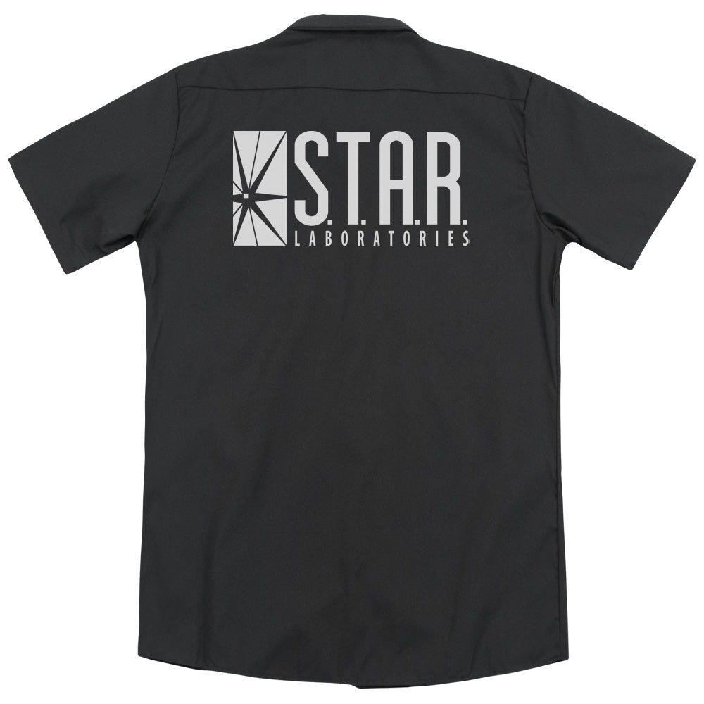 The Flash™ - Adult Unisex Work Shirt - S.T.A.R. - Dickies Brand - Button Up Down Shirt - Officially Licensed - Lightning, Star Labs