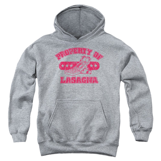 Garfield™ Youth Kids Hoodie (Ages7+) - Property Of Lasagna - Officially Licensed - Youth Kids Pull Over Hoodie