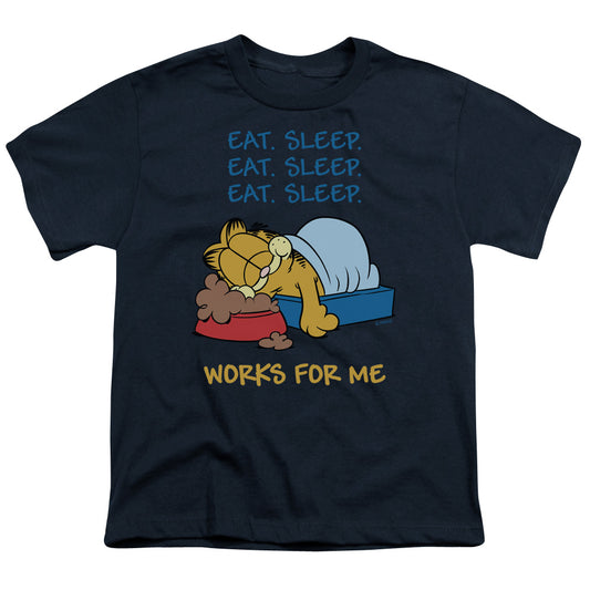 Garfield - Youth Kids T-Shirt (Ages 7+) - Short Sleeve Youth T Shirt - Works For Me - Officially Licensed - S M L XL