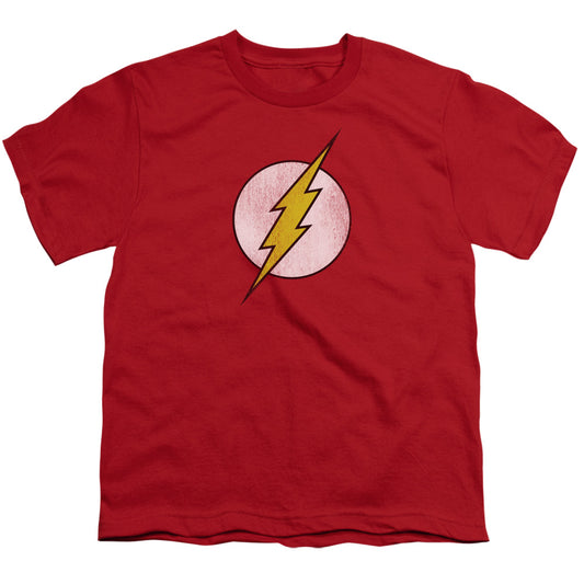 The Flash™ - Youth Kids T-Shirt (Ages 7+) - Youth T Shirt - Flash Logo Distressed - Lightning - Officially Licensed - S M L XL