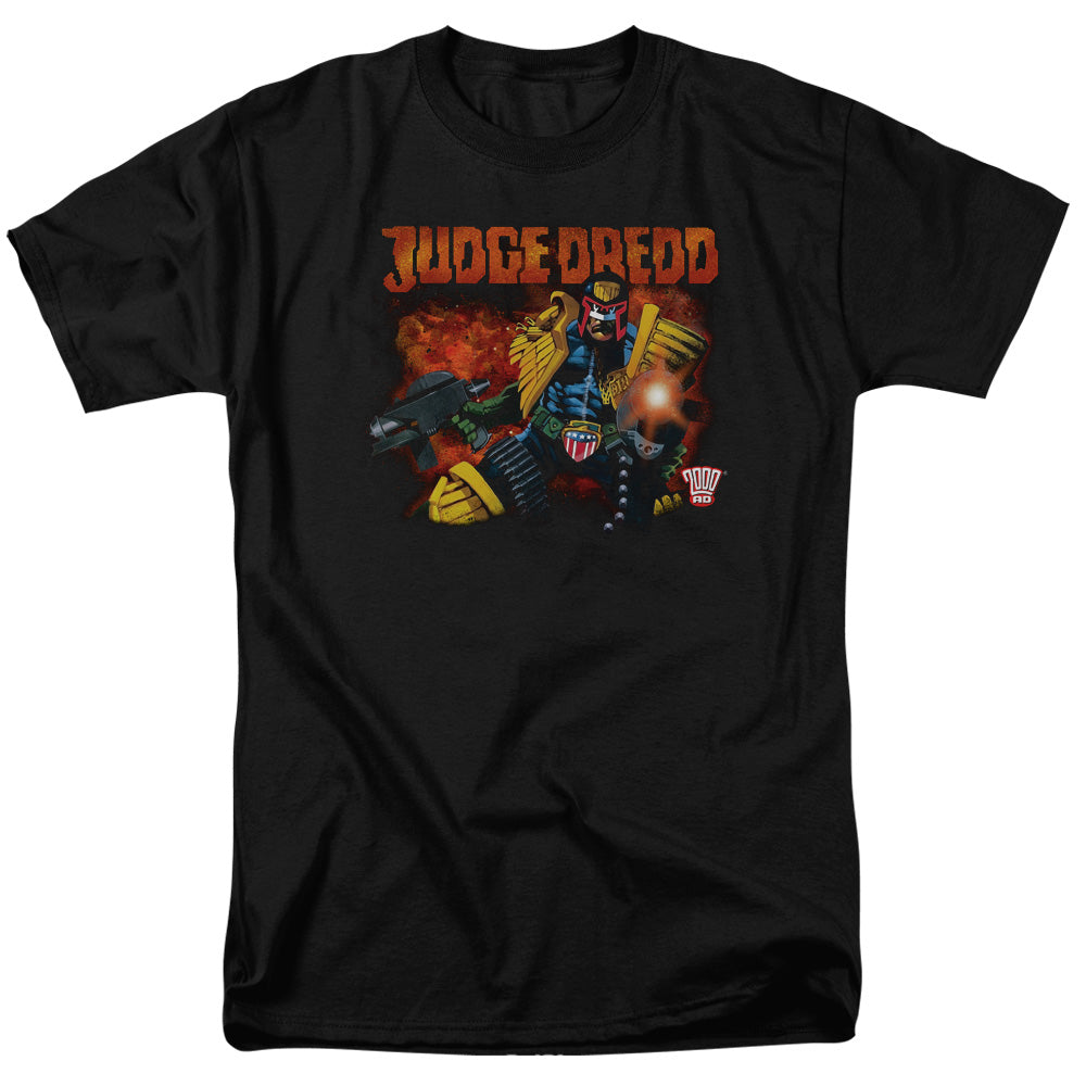 Judge Dredd™ Comic Shirt - Officially Licensed - Adult Unisex Short Sleeve T-Shirt - Through Fire