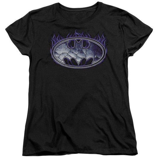 Batman - Cracked Shield Short Sleeve Women's Tee - Forces Of Mankind