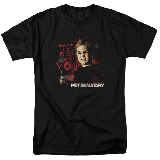 Pet Sematary™ Shirt - Officially Licensed - I Want To Play - Adult Unisex Short Sleeve T-Shirt