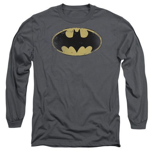 Batman - Distressed Shield Long Sleeve Adult 18/1 - Forces Of Mankind