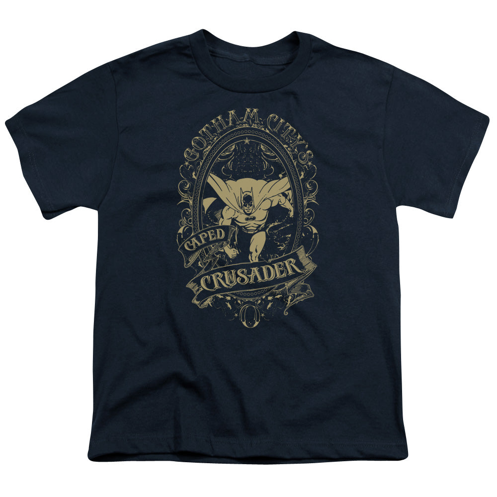 Batman - Youth Kids T-Shirt (Ages 7+) - Short Sleeve Youth T Shirt - Gotham Crusader - DC Comics Vintage - Officially Licensed - S M L XL