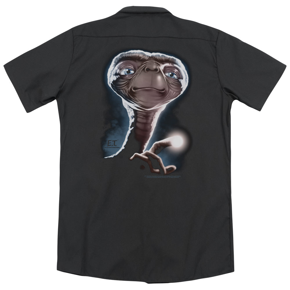 E.T.™ Movie Button Shirt - Officially Licensed - Portrait - Adult Short Sleeve Work Shirt - Dickies Brand